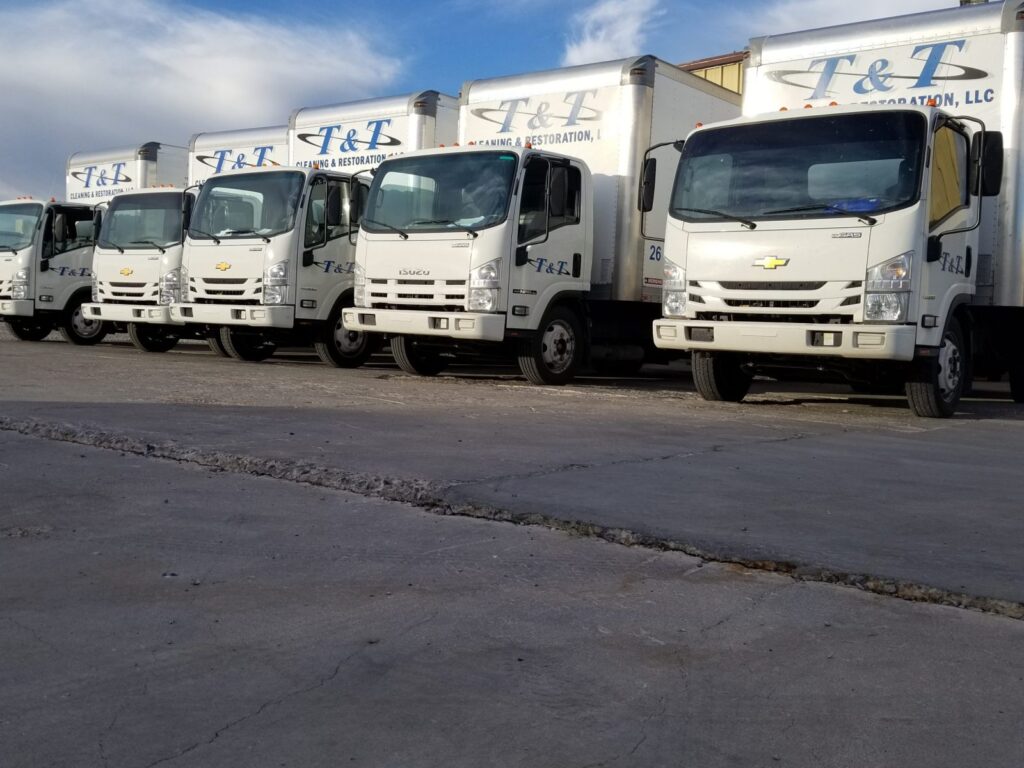 T & T Cleaning & Restoration Company Trucks in Tucson, AZ